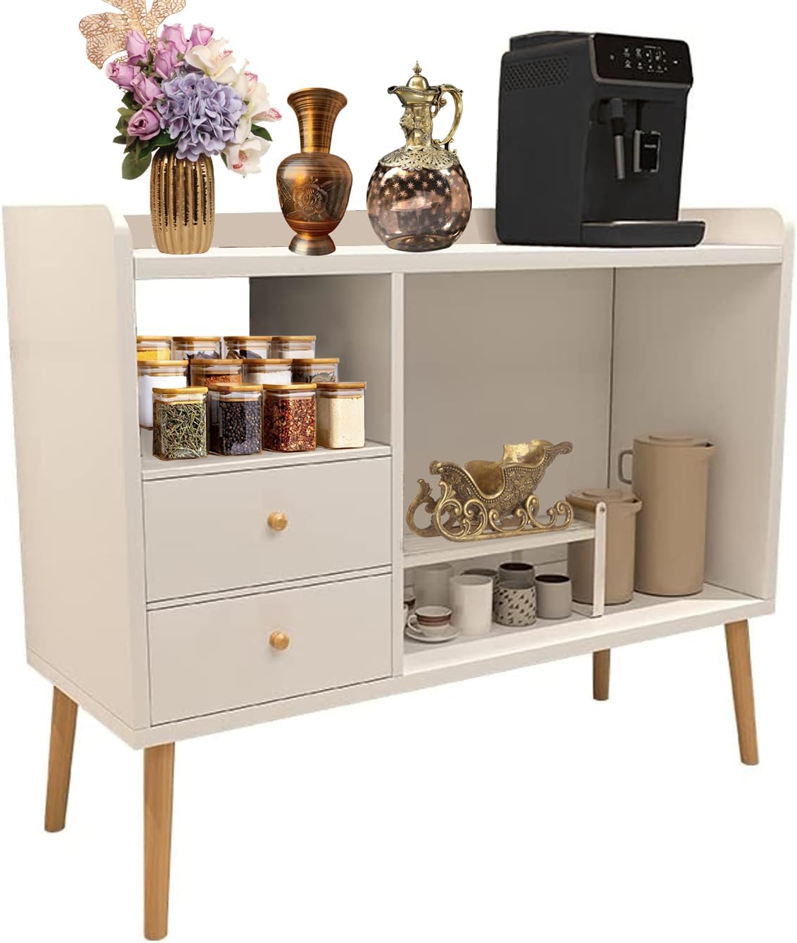 White Accent Console Table With Drawer