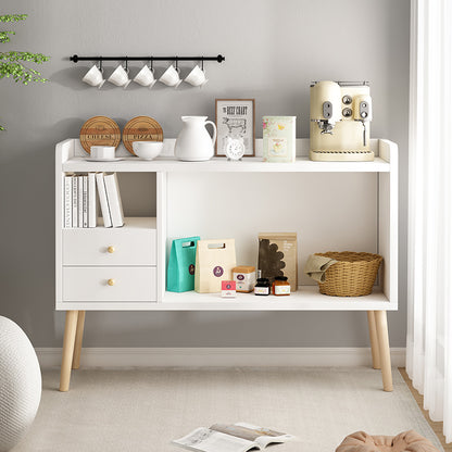 AnneFish Modern Buffet Side Cabinet, Coffee Corner Table for Living Room with Storage,  Large Top with 2 Drawers, Wooden Center Table for Home 100*35*80cm